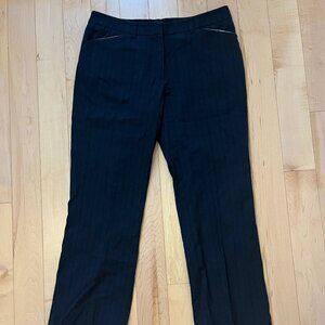 black striped trousers